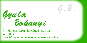 gyula bokanyi business card