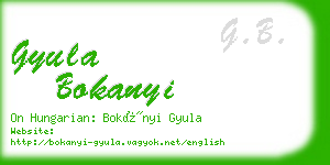 gyula bokanyi business card